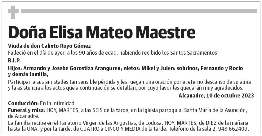 Doña Elisa Mateo Maestre