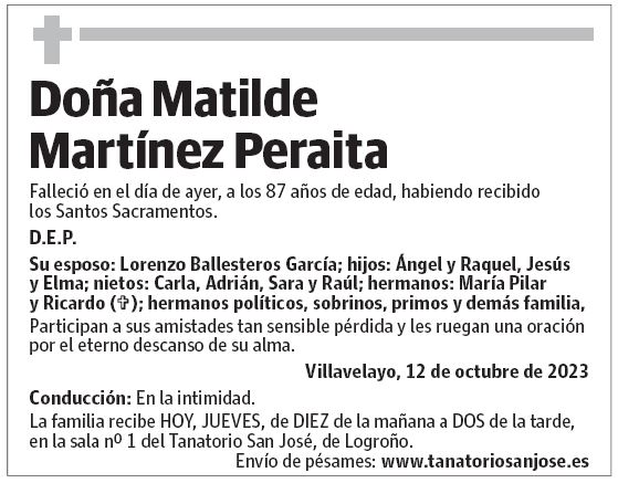 Doña Matilde Martínez Peraita