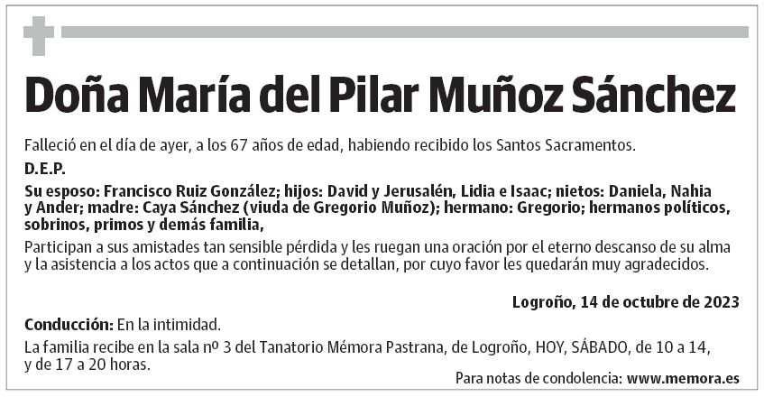 Doña María del Pilar Muñoz Sánchez