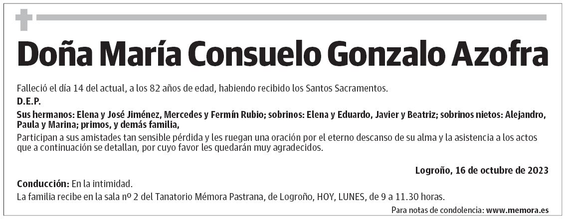 Doña María Consuelo Gonzalo Azofra