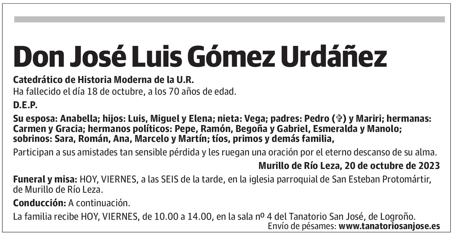 Don José Luis Gómez Urdáñez