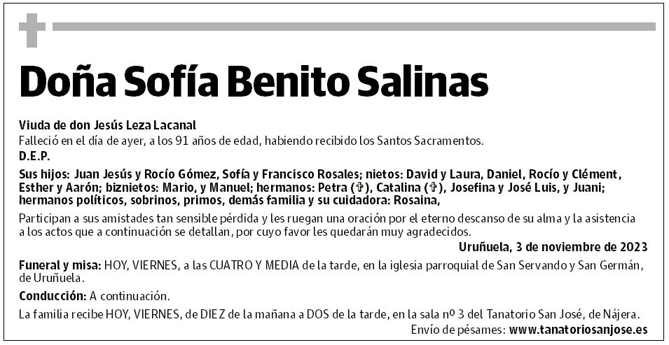 Doña Sofía Benito Salinas