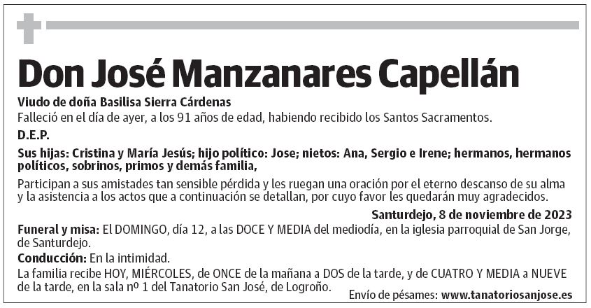 Don José Manzanares Capellán