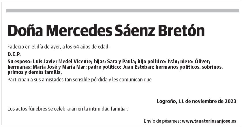 Doña Mercedes Sáenz Bretón