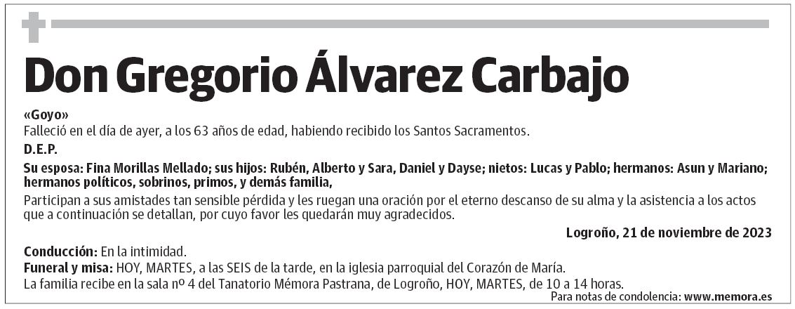 Don Gregorio Álvarez Carbajo