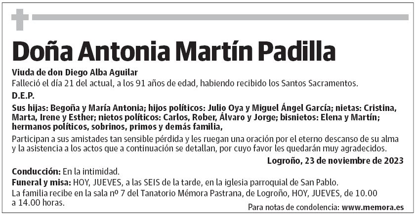 Doña Antonia Martín Padilla