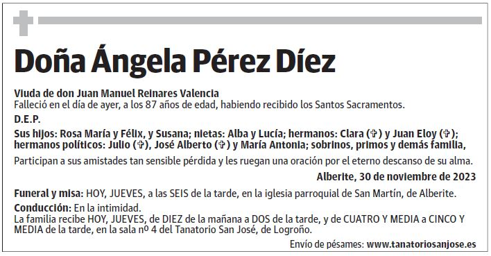 Doña Ángela Pérez Díez