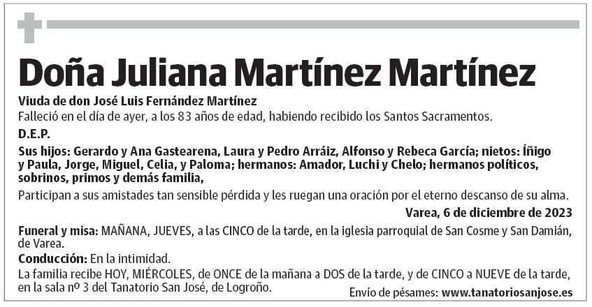 Doña Juliana Martínez Martínez