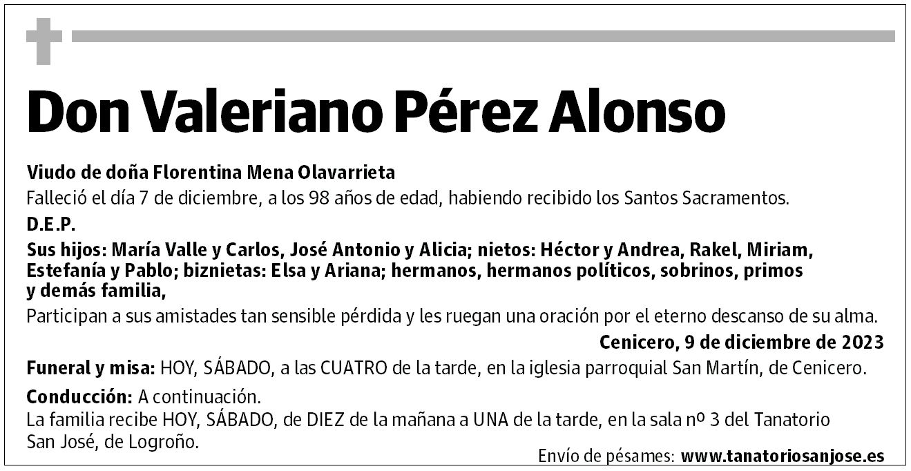 Don Valeriano Pérez Alonso