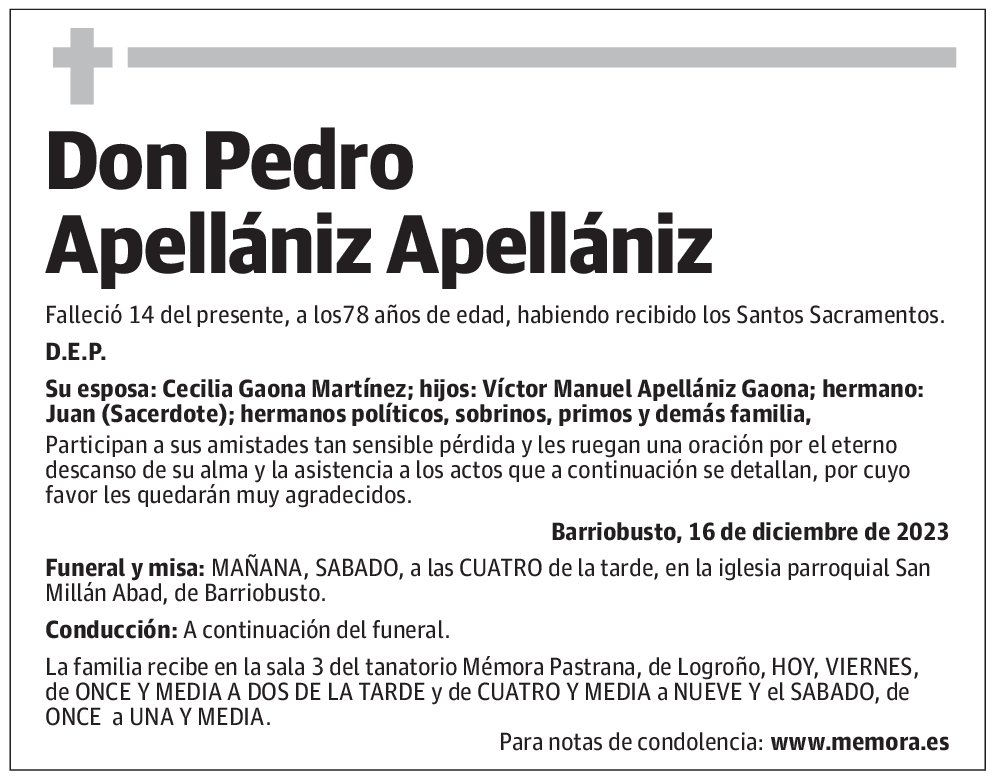 Don Pedro Apellániz Apellániz