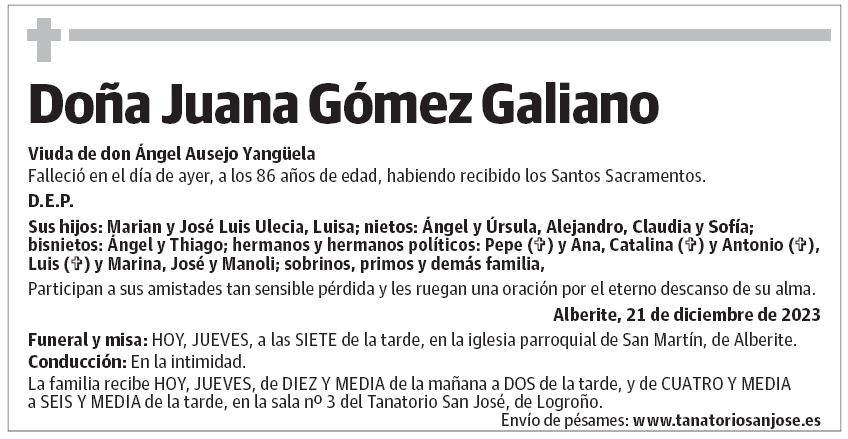 Doña Juana Gómez Galiano