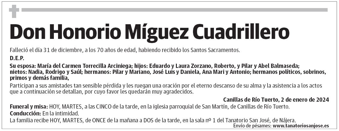 Don Honorio Míguez Cuadrillero