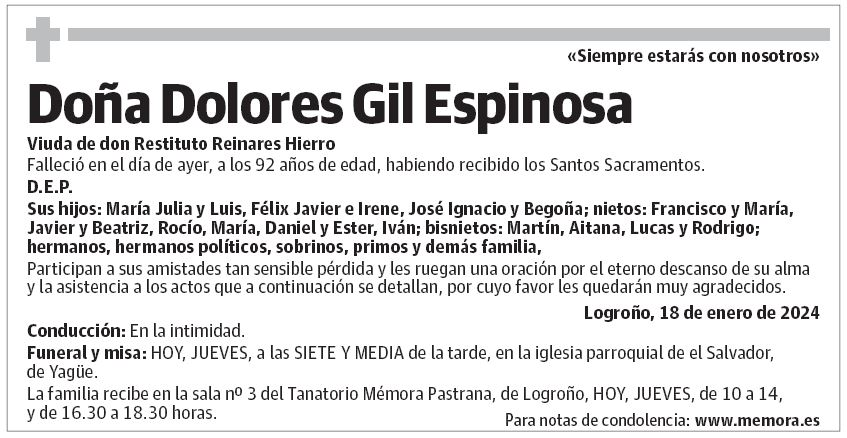 Doña Dolores Gil Espinosa