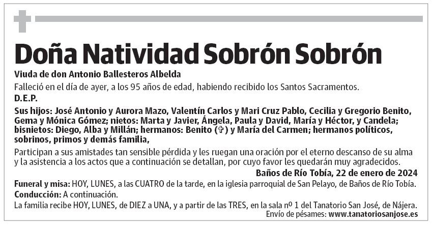 Doña Natividad Sobrón Sobrón