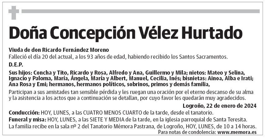 Doña Concepción Vélez Hurtado