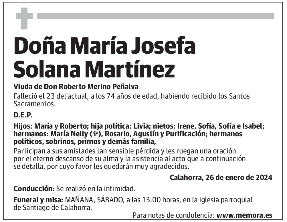 Doña María Josefa Solana Martínez