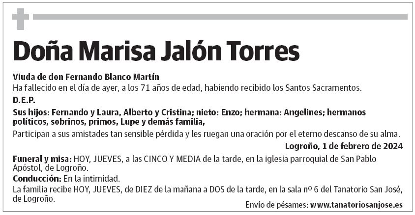 Doña Marisa Jalón Torres