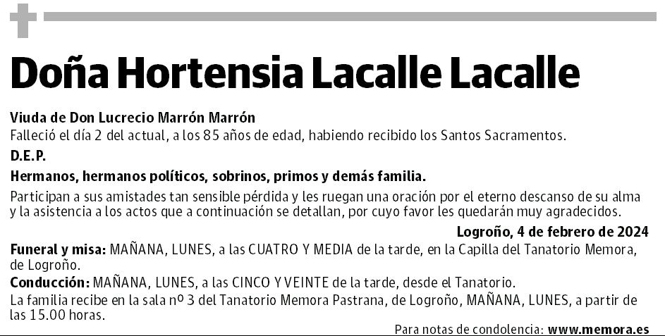 Doña Hortensia Lacalle Lacalle