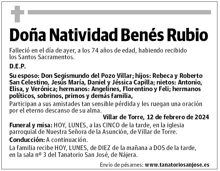Doña Natividad Benés Rubio