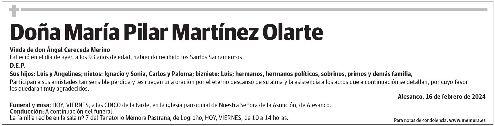 Doña María Pilar Martínez Olarte