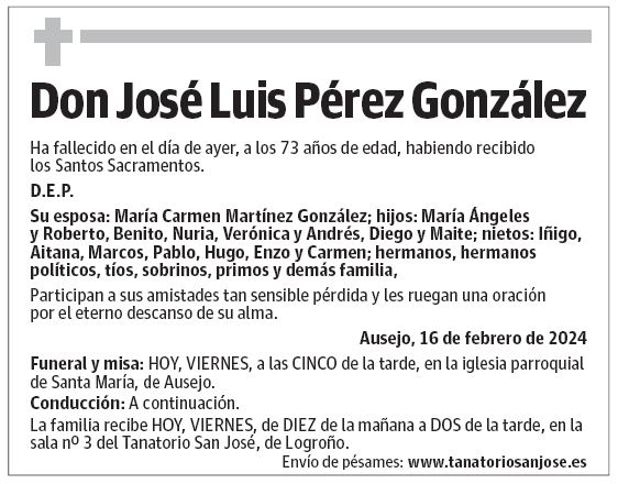 Don José Luis Pérez González