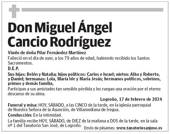 Don Miguel Ángel Cancio Rodríguez