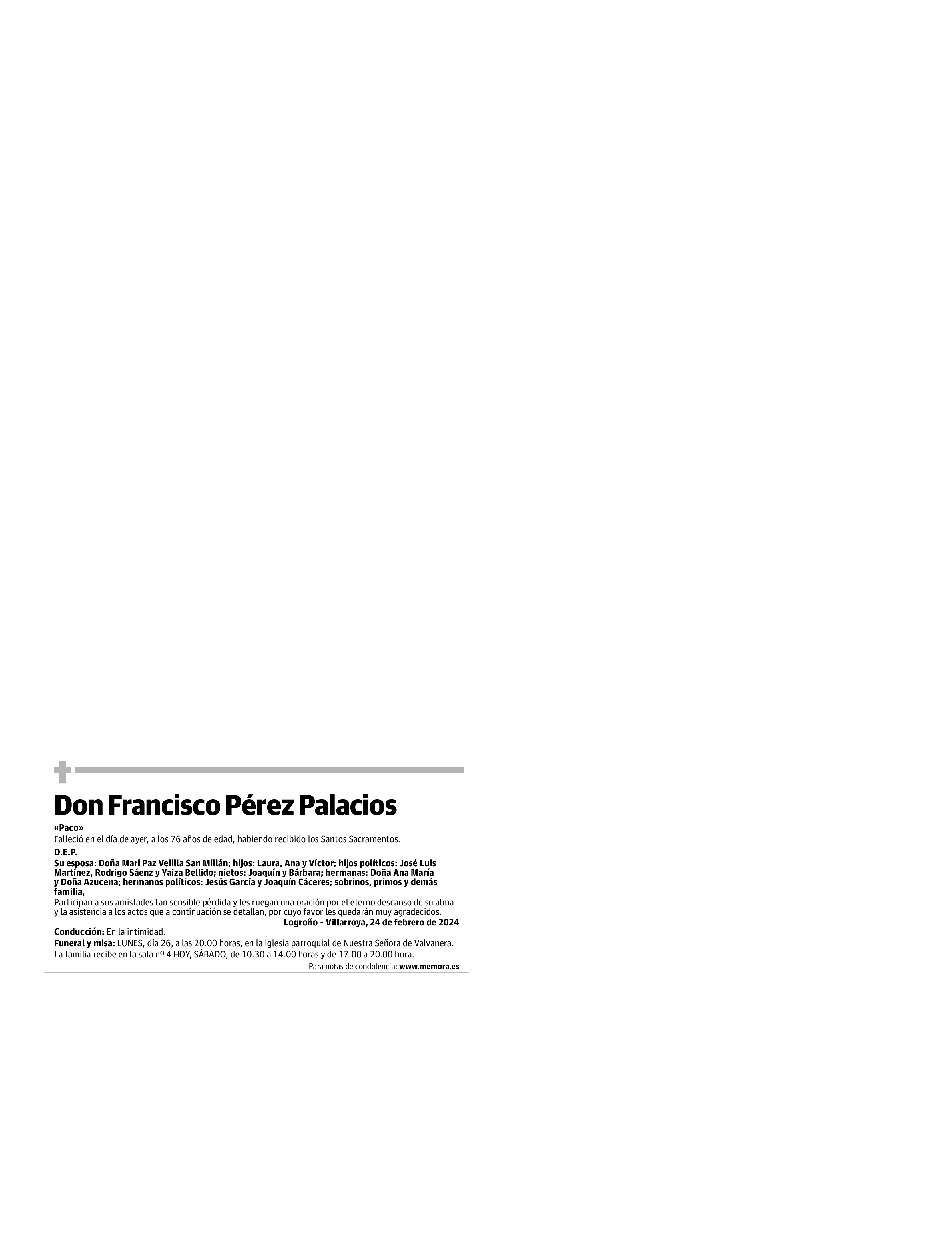 Don Francisco Pérez Palacios