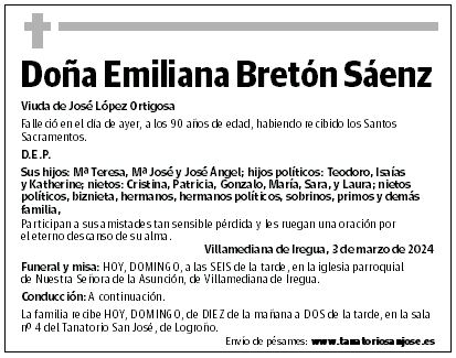Doña Emiliana Bretón Sáenz