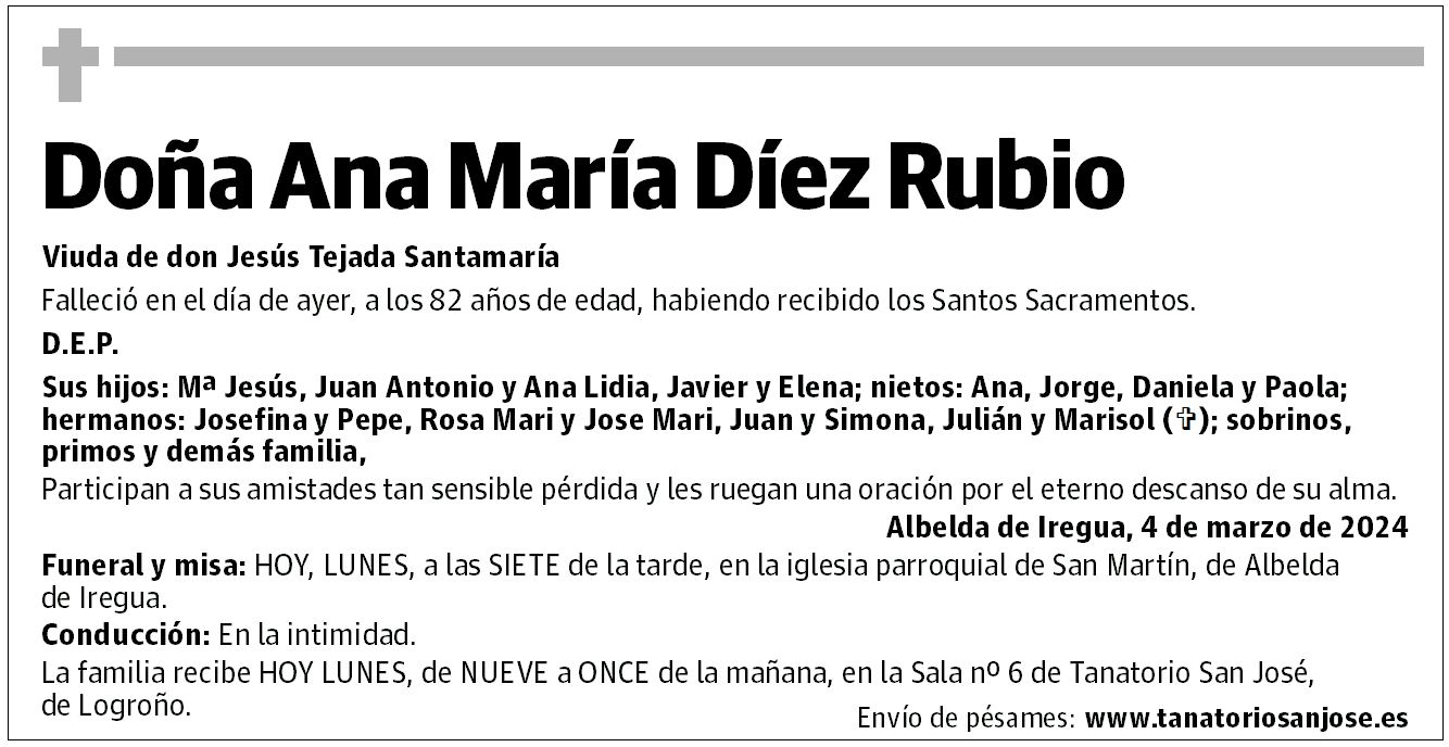 Doña Ana María Díez Rubio