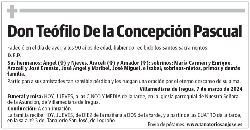 Don Teófilo De la Concepción Pascual