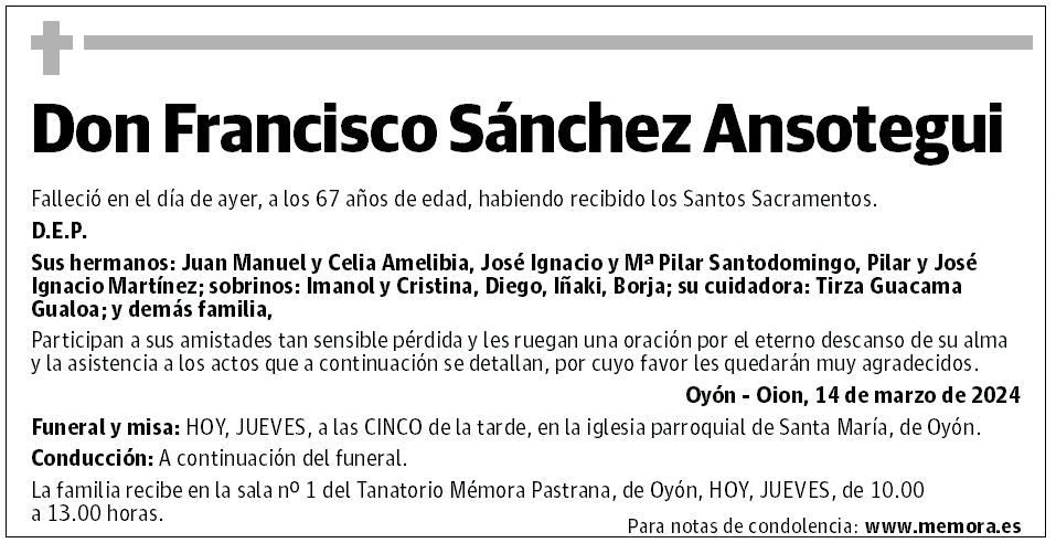 Don Francisco Sánchez Ansotegui