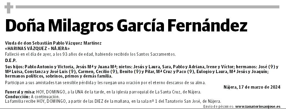 Doña Milagros García Fernández