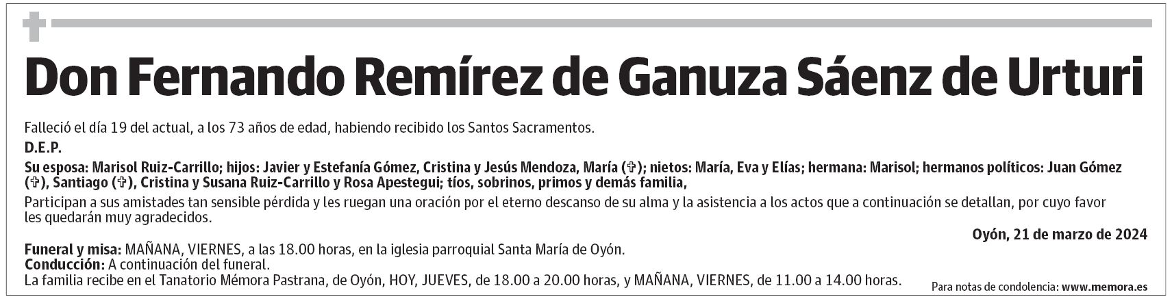 Don Fernando Remírez de Ganuza Sáenz de Urturi