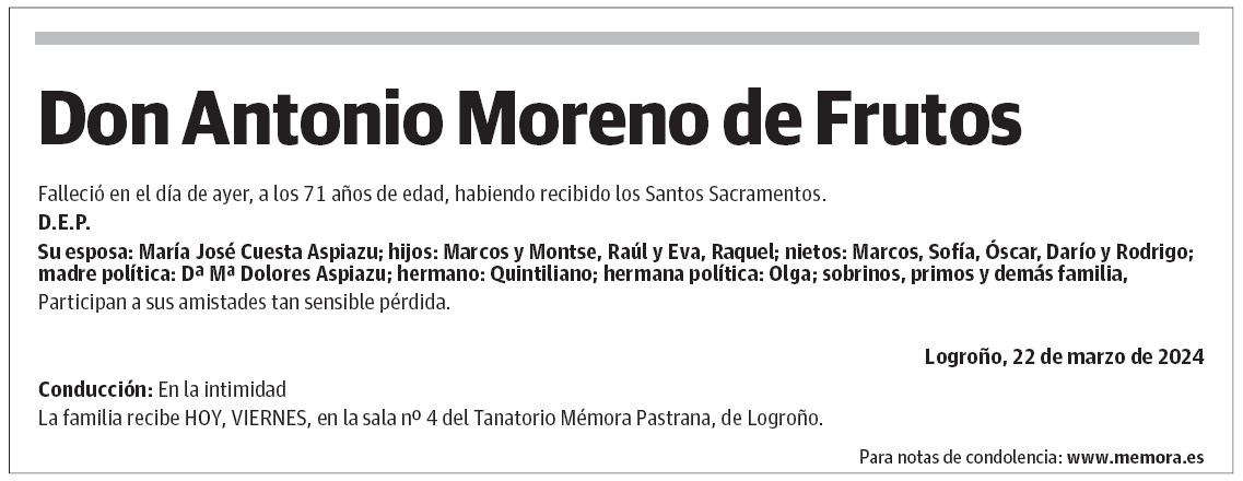 Don Antonio Moreno de Frutos