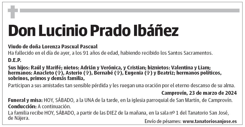 Don Lucinio Prado Ibáñez