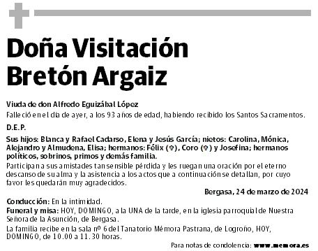 Doña Visitación Bretón Argaiz