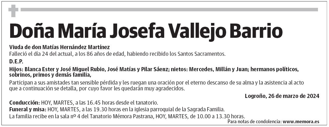 Doña María Josefa Vallejo Barrio