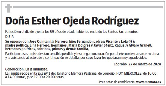 Doña Esther Ojeda Rodríguez