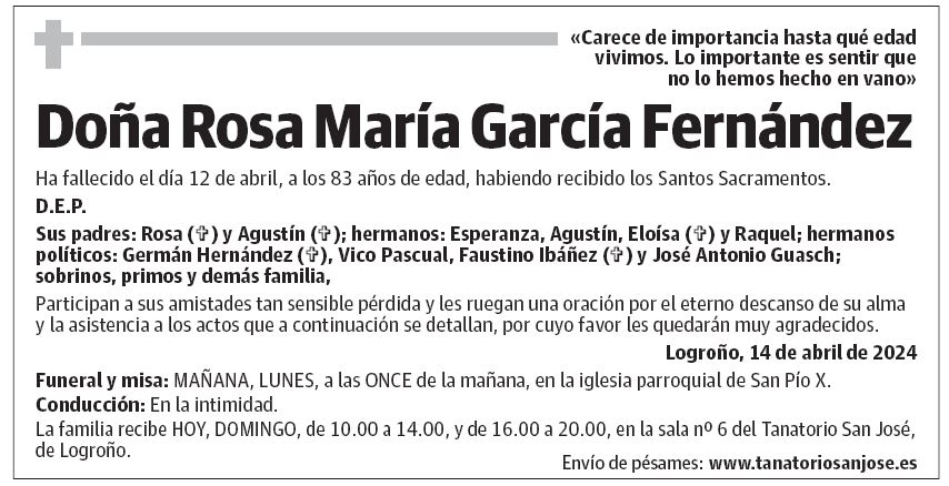 Doña Rosa María García Fernández