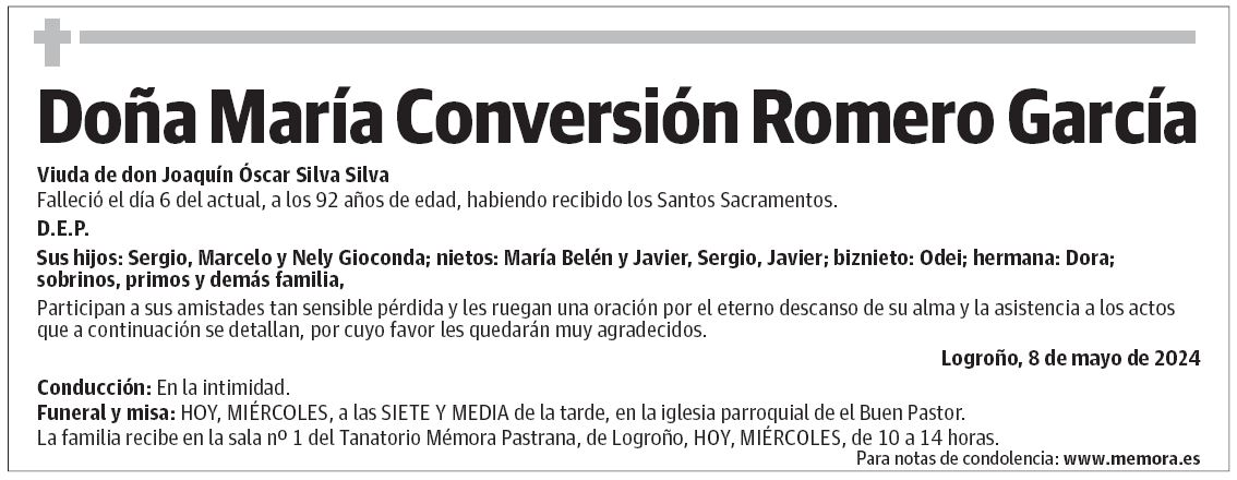 Doña María Conversión Romero García