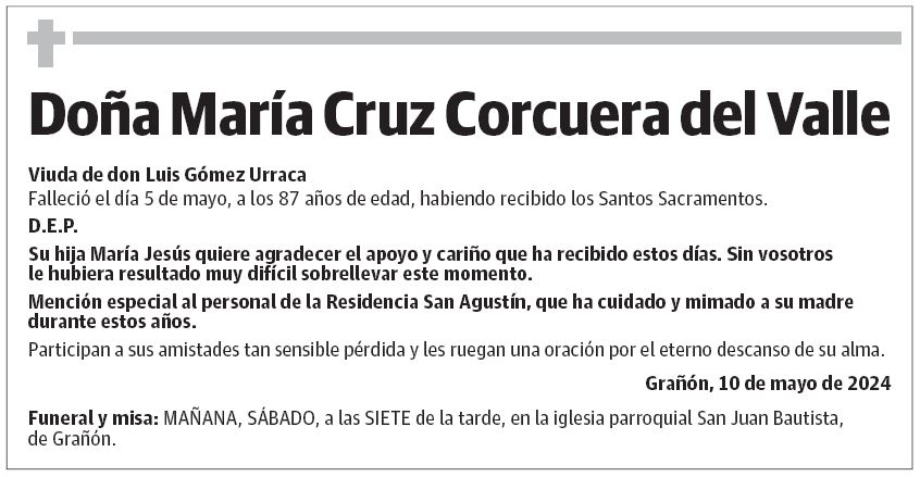 Doña María Cruz Corcuera del Valle