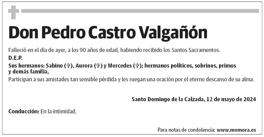 Don Pedro Castro Valgañón