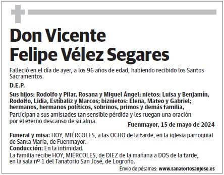 Don Vicente Felipe Vélez Segares