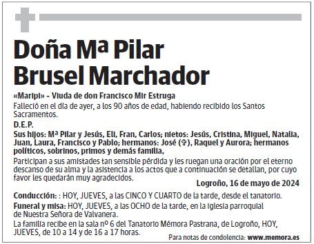 Doña Mª Pilar Brusel Marchador