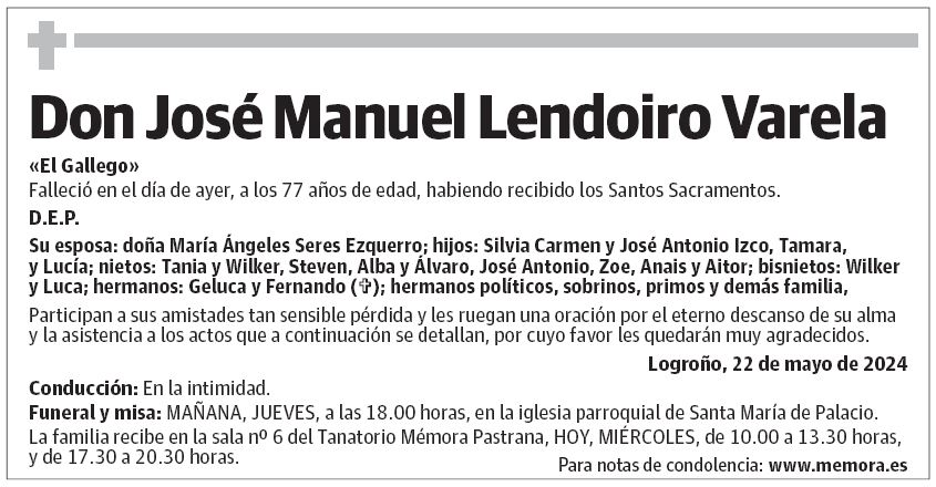 Don José Manuel Lendoiro Varela