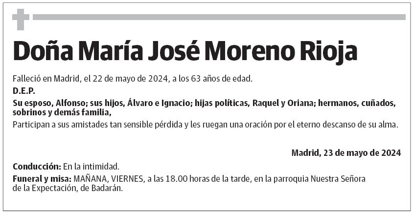 Doña María José Moreno Rioja