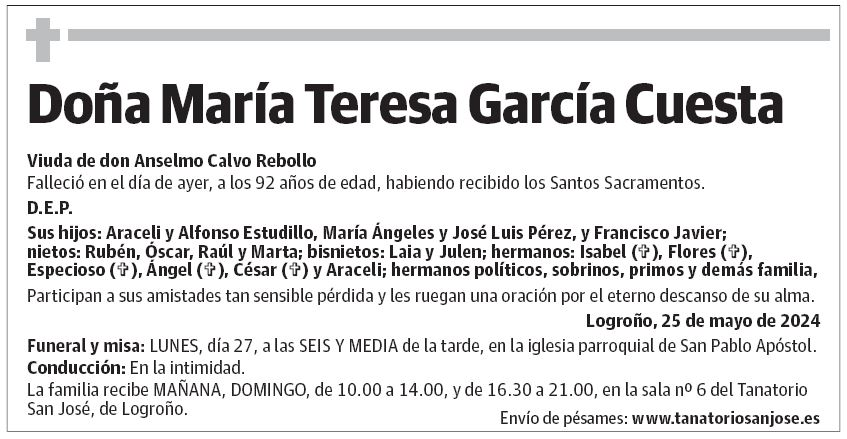 Doña María Teresa García Cuesta
