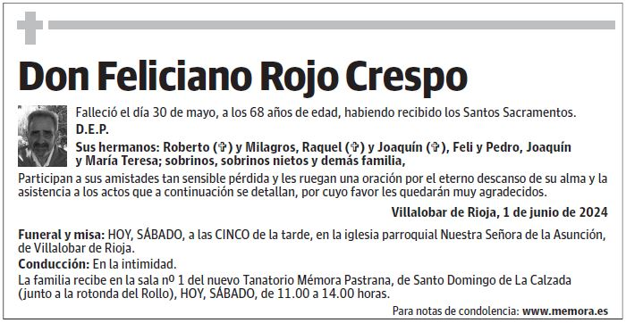 Don Feliciano Rojo Crespo