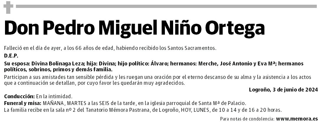 Don Pedro Miguel Niño Ortega