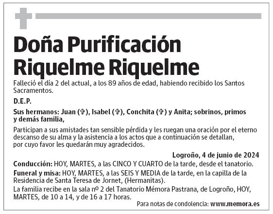Doña Purificación Riquelme Riquelme
